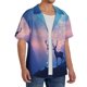 thumbnail image 2 of Balery Night Sky Elk Camisa Casual de Manga Corta con Botones para Hombre, Texturizada, Estilo Cubano, para Playa, Verano-4X-Large, 2 of 5