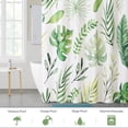 thumbnail image 2 of Cortina de ducha impermeable KGORGE con forma de hoja de palmera tropical 180 x 180 cm, 2 of 6