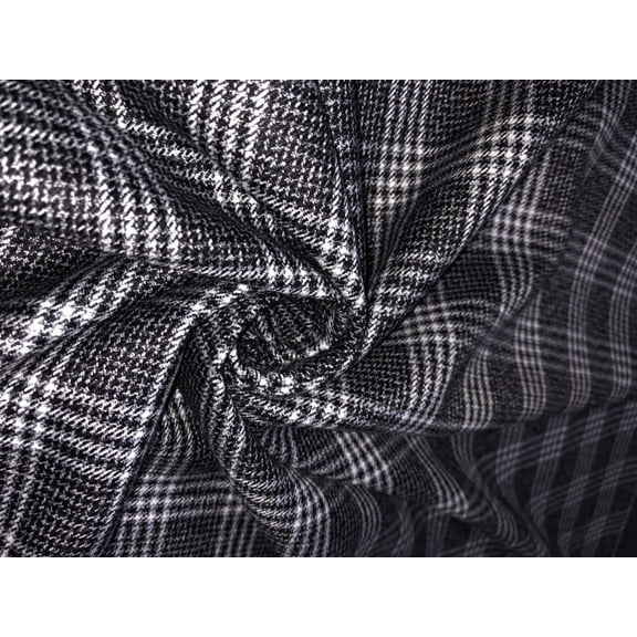 Light weight Suiting plaids TWEED Fabric 58" available in 5 colors BLACK WHITE DARK, RED BLACK, BEIGE BROWN, BLACK WHITE LIGHT,BLUE WHITE[15647-15650/15655]