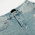 thumbnail image 6 of GBSYEWXS Women Denim Shorts Elegant Ripped Wide-Leg Relaxed Comfort Waist Blue Jeans Shorts, 6 of 9