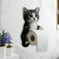 thumbnail image 4 of CARRFA Funny 3D Cat Toilet Roll Holder, Creative Cat Sculpture Paper Holder, Decorative Towel & Tissue Wall Mount for Bathroom Kitchen Decor Gifts for Cat Lovers, 4 of 10