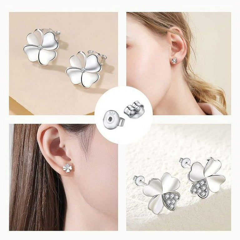 Earring Backs, 16PCS 925 Sterling Silver Earring Backs Findings