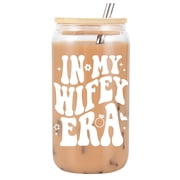 Bridal Shower Gifts - Bachelorette Gifts for Bride to Be - Wedding Engagement Birthday Anniversary Christmas Idea for Her Women Wife Girlfriend Couple In My Wifey Era Glass Cup