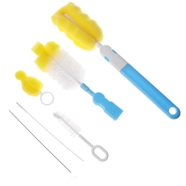 Kit limpiador de cepillo de botella Kit Limpiador De Cepillo De Botella 6 En 1, Juego De Cepillo De Limpieza Azul Magideal Kit limpiador de cepillo de botella