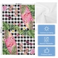 thumbnail image 5 of Summer Flamingo Kitchen Towels Set of 2, Water Absorbent Dish Towel, Tropical Plants Botanical Floral Black Plaid Decorative Hand Towels - Quick Drying Cloth for Cooking Baking, 18x28 Inch, 5 of 8