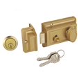 thumbnail image 2 of SUMBIN Night Latch Deadbolt Rim Lock,Antique Locks with Keys for Front Door,Gold Finish, 2 of 4