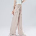 thumbnail image 4 of CPNG Girls Casual Sweatpants Solid Color Straight Leg Elastic Waist Baggy Sweatpants Loose Lightweight Street Style Pants, 4 of 5