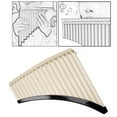 thumbnail image 6 of MERIGLARE Pan Pipe Instrument Key of Musical Instrument, Woodwind Instrument, Sliding Mouth Blowing Pan Pipe for Instrument Builder 18 Pipes beige, 6 of 8