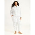 thumbnail image 2 of Joyspun Women's Embossed Plush Hoodie and Joggers Pajama Set, 2-Piece, Size XS-2X, 2 of 5