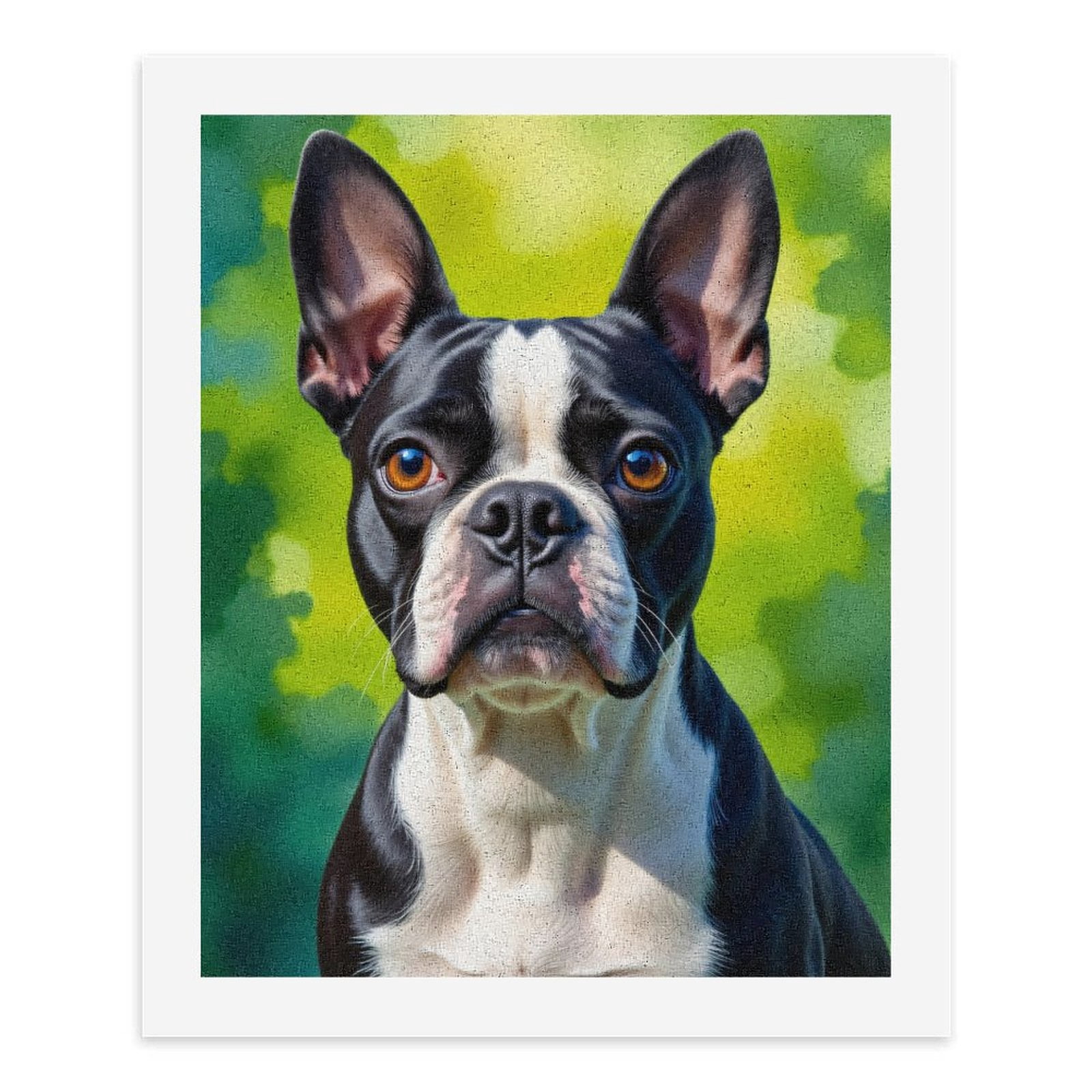 Paint by Numbers Kit for Adults, Boston Terrier Portrait Outdoors Paint by Numbers, Easy Paint by Numbers Kit for Adults Beginner, DIY Adult Paint by Number Kits on Canvas, Home Decor