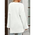 thumbnail image 5 of Aleumdr Women's Lightweight Cardigans Long Sleeve Button Down Sweater Casual Cable Knit Cardigan White M, 5 of 6