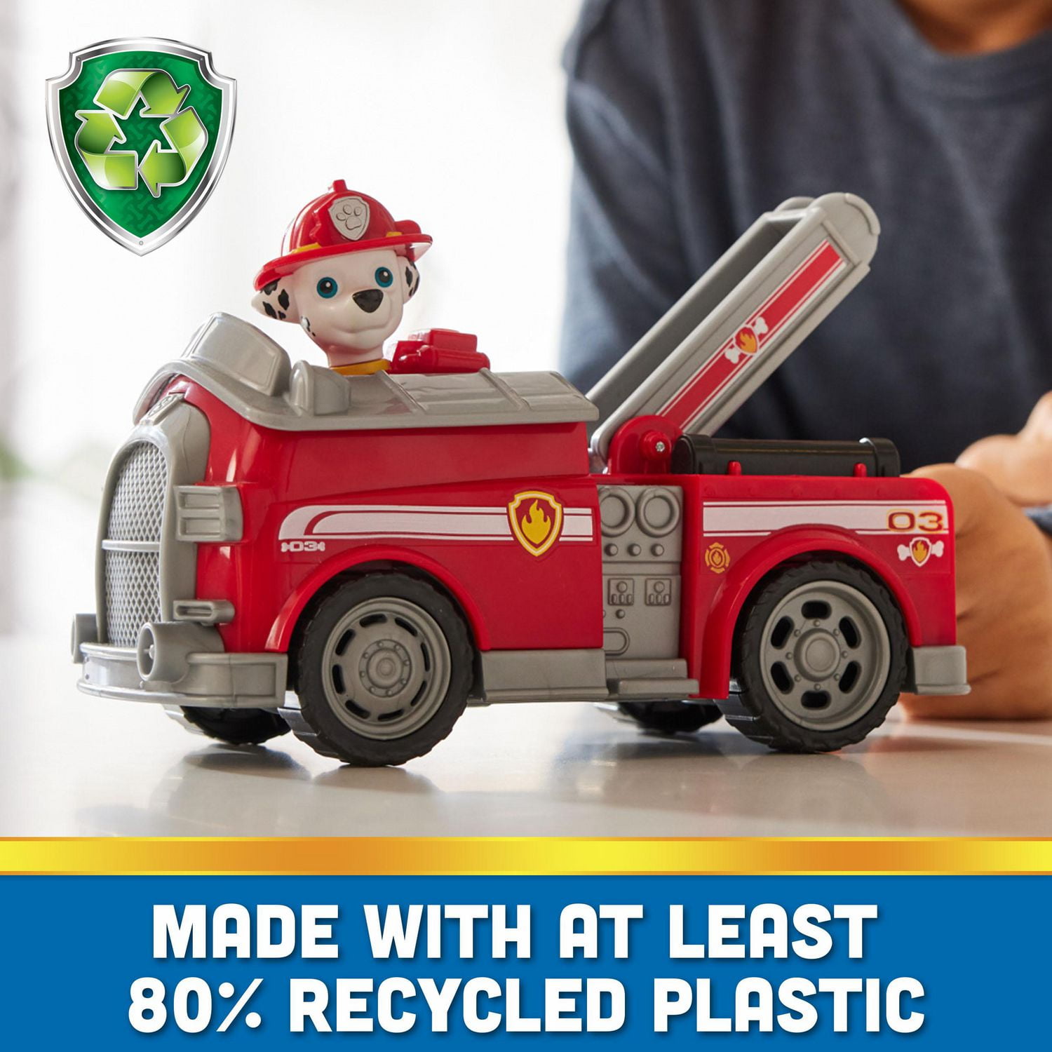 PAW Patrol, Marshall’s Firetruck, Toy Truck with Collectible Action Figure, Sustainably Minded Kids Toys for Boys & Girls Ages 3 and Up