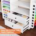 thumbnail image 4 of Garvee Craft Cart Compatible with Cricut Machine, 42" Cricut Cart Storage Organizer, 24 Vinyl Roll Holder, 2 Large Drawers, Craft Table for Home, White, 4 of 7