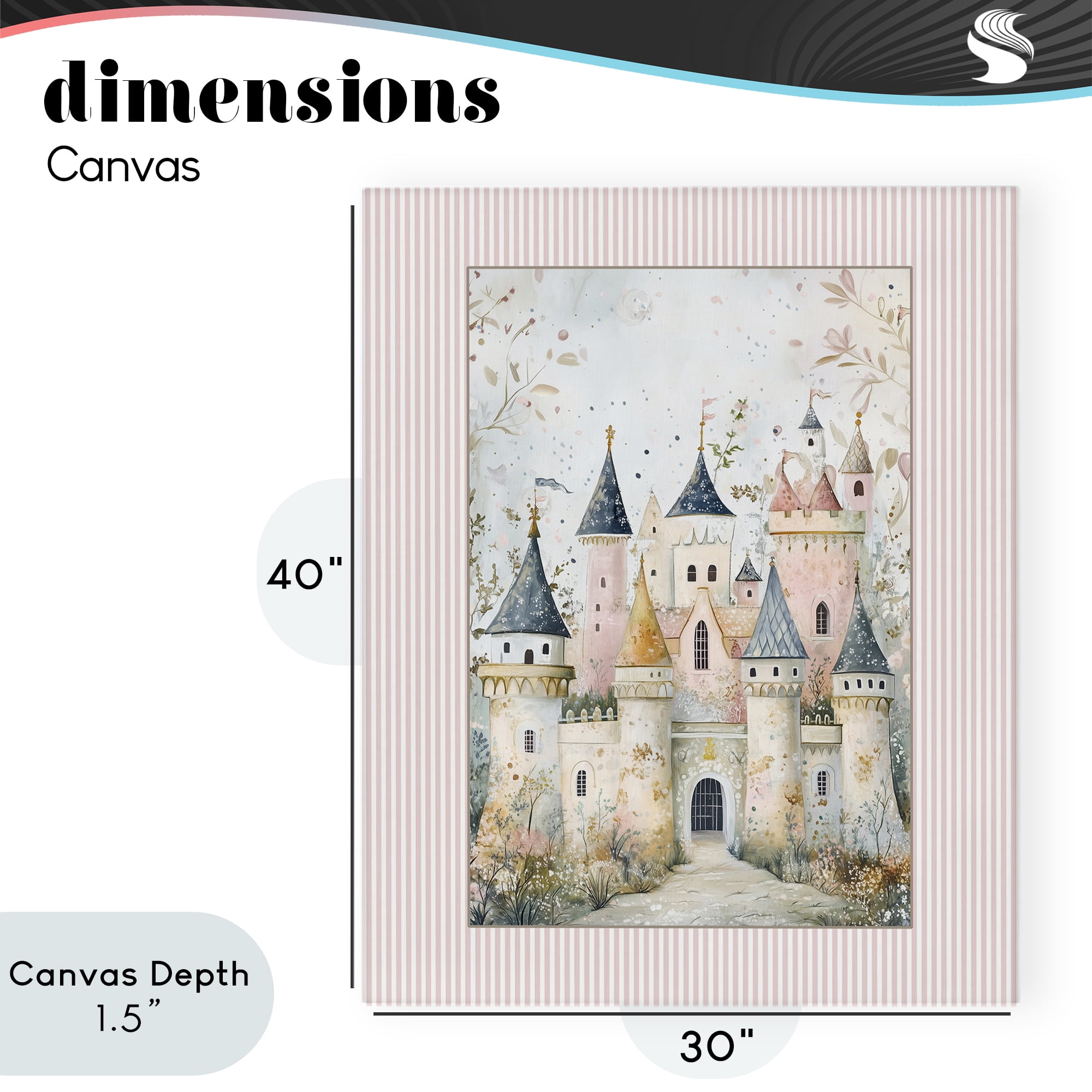 Stupell Industries Enchanted Dreams Castle Canvas Wall Art, design by Christine Simpson Art