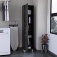 thumbnail image 4 of Tall Narrow Cabinet with 5 Shelves, 3 Broom Hooks and Metal Parts - Offer Convenient Home Storage, 4 of 4