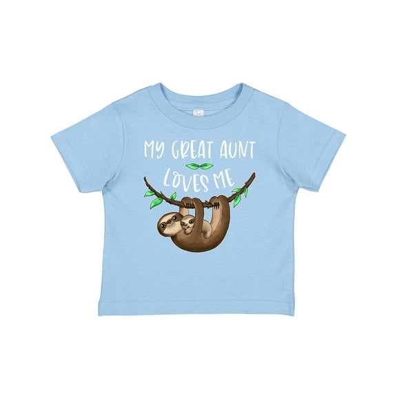 Inktastic My Great Aunt Loves Me Cute Sloth and Baby Boys or Girls Baby T-Shirt