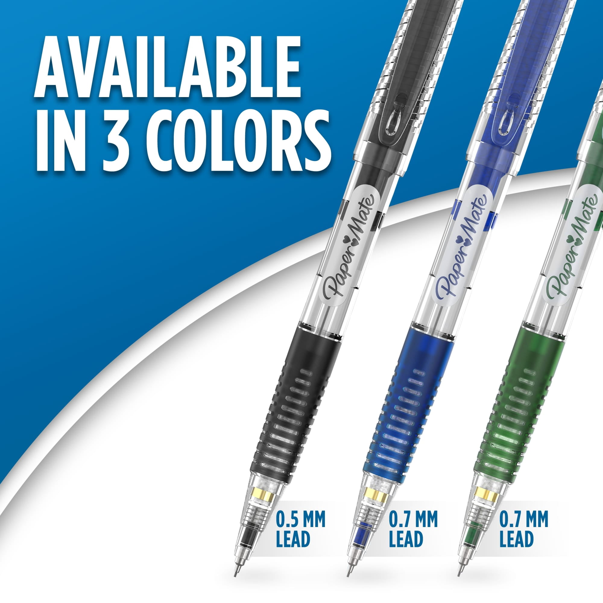 Paper Mate Clearpoint Mechanical Pencils, HB #2 Lead (0.5mm), with Lead Refills and 2 Erasers