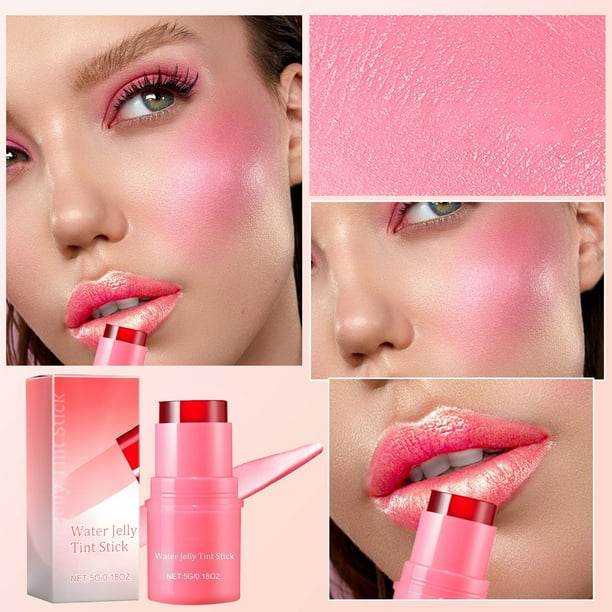 Xihbxyly La mejor oferta Gelatina frutas en tono color fresco, 0,18 oz, transparente, labios y mejillas, pintura en acuarela construible
