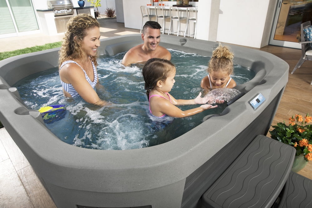 All New 2025 HydroLuxe BALI LOUNGER Taupe/Grey Hot Tub - 5-person, 46 Jets, 230v