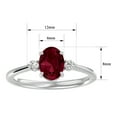thumbnail image 5 of SuperJeweler 1 1/3 Carat Oval Shape Garnet and Two Diamond Ring In Sterling Silver For Women, 5 of 6