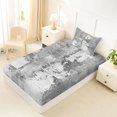 thumbnail image 4 of Homewish Gray Tie Dye Twin Sheets,Retro Geometric Artwork Bedding,3 Pieces,1 Fitted Sheet and 1 Pillowcase, 4 of 6