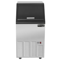 Maxx Ice V-Series Self-Contained Ice Machine, 75 lbs, Bullet Ice Cubes, with 25 lb Built-in Ice Storage Bin, in Stainless Steel with Black Trim (MVI75F)