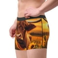 thumbnail image 2 of Yiaed Vintage Sunflower Cow A Print Men's Soft Cotton Boxer Shorts Breathable Boxers Underwear Moisture-Wicking Underwear Stretch Boxer Briefs for Man-XX-Large, 2 of 5