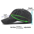 thumbnail image 6 of Guiexla Unisex Baseball Cap Embroidery Washed Distressed Long Brim Adjustable Ponytail Hole Anti-UV Sun Protection Lightweight Adult Outdoor Sport Peaked Cap, 6 of 8