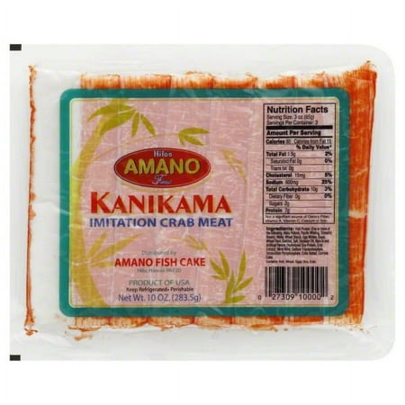 Hilo's Amano Imitation Crab Meat, Kanikama Sticks, 10 oz. Plastic Package, Ready to Eat