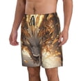 thumbnail image 2 of KLL Golden Horned White Dragon Men's Casual Summer Beach Shorts Hawaiian Shorts with Pockets-X-Large, 2 of 5