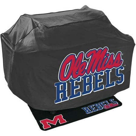 Mr. Bar-B-Q NCAA Grill Cover and Grill Mat Set, University of Mississippi Rebels (Ole Miss)