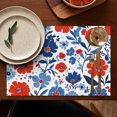 thumbnail image 5 of Pioneer Flower Floral Print Pattern Summer Placemats Table Placemats Set Of 4-Linen Kitchen Washable Placemats Table Mats 12x18 Inch Non-Slip Heat Resistant, 5 of 5