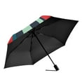 thumbnail image 2 of FORMRS Travel Umbrella Folding Auto Open Close Windproof Rain UV Protection, Green Plaid, 2 of 8