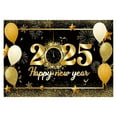 thumbnail image 2 of Happy New Year Party Backdrop, 72.8" X 43.3" 2025 New Year Backdrop Black and Gold Background New Year Holiday Party Banner New Year Decoration New Year Christmas Party Decorations Banner, 2 of 8