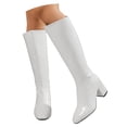thumbnail image 6 of Knee High Boots for Women Zipper Wide Calf Slip On Pointed Toe Chunky Heel Fashion Pull On Tall Boot for Ladies Party Concert, 6 of 9