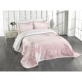thumbnail image 3 of Ambesonne Pink Quilted Bedspread Set 3 Pcs, Cherry Blossom Floral Art, King Size, Pink, 3 of 5