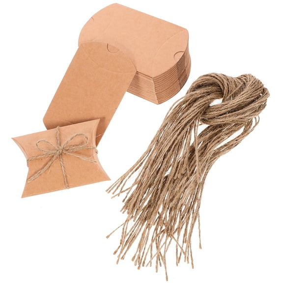 Pillow Gift Box Wrapping Boxes for Candy Numb Portable Clothing Gifts Rustic Holiday Wedding 50 Pcs