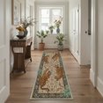 thumbnail image 2 of GENIMO 2'x7' Wildlife Inspired Animal Print Runner Rug, Machine Washable Non Slip Low Pile Hallway Runner Rug for Kitchen Laundry Room, Warm Beige, 2 of 7