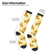 thumbnail image 2 of Naloa Light Yellow Plaid Sunflower Thigh High Socks Extra Long Stretchy Sock Women Over Knee High Opaque Stocking Daily Wear, 2 of 6