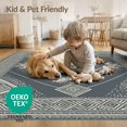 thumbnail image 4 of ODIKA 2'x3' Washable Accent Rug Pet Friendly, Bedside Mat Round Animal Print Motif Interlocking Border Modern Floor for Bedroom, Nursery, RV, 4 of 7