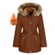 thumbnail image 4 of Chaquetas y abrigos casuales con capucha de manga larga para mujer, chaqueta impermeable de color sólido, con capucha para exteriores, cortavientos, holgada, con bolsillo, blusa de poliéster para muje, 4 of 8