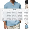 thumbnail image 3 of BiZtdJrK Mens Henley Shirts Cotton Linen Rolled Up Long Sleeve Travel Vacation Tee Tops Button Up Crew Neck Casual T Shirt with Chest Pocket Khaki M, 3 of 5