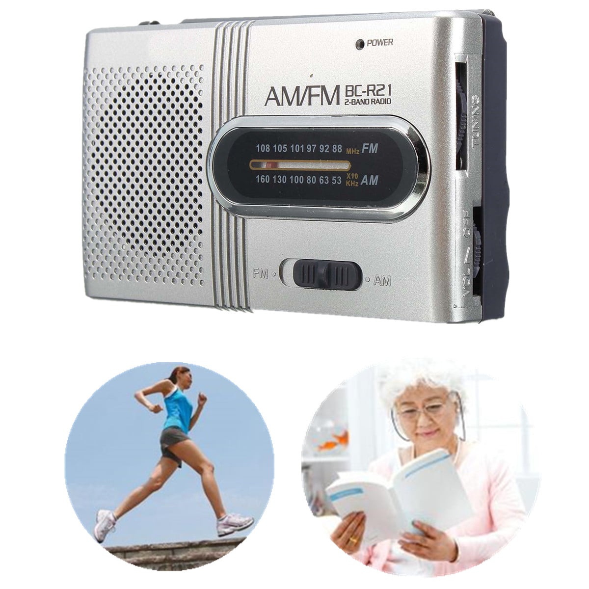 Tragbare AM FM Teleskopantenne Pocket Radio Weltempf/änger Lautsprecher WyTosa Mini Radio BC-R21 Radio Batteriebetrieben Musik-Player