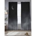 thumbnail image 3 of Night Stars Moon Sheer Curtains 96 Inches Long 2 Panels Set, Window Sheer Curtains for Living Room/Bedroom, Modern Abstract Art Cloud Fog Light Filtering Rod Pocket Curtain 52''x96''x2, 3 of 8