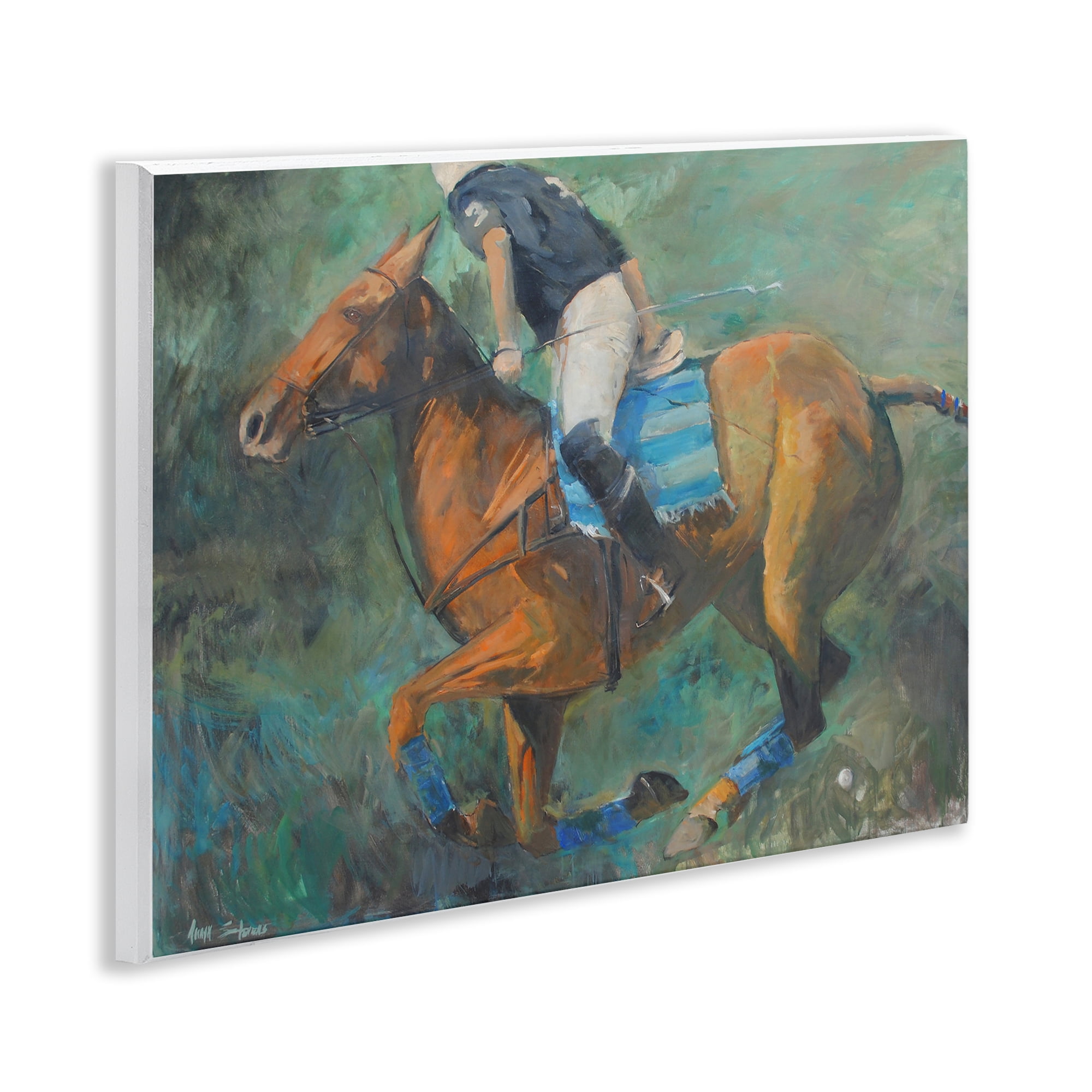 Stupell Industries Polo Rider in Dynamic Motion Wall Plaque Art, design by Jadei Graphics