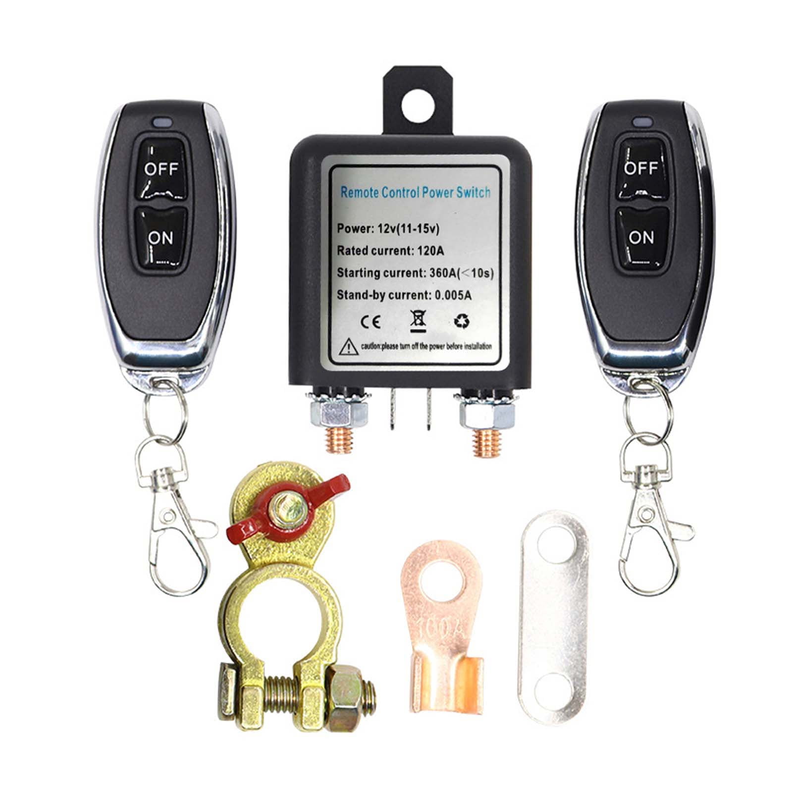 Switch 12 V Car Battery Relay Wireless Remote Battery Disconnect Switch Battery Switch Isolator Power Cut Master Switch With 2 Remote Controllers