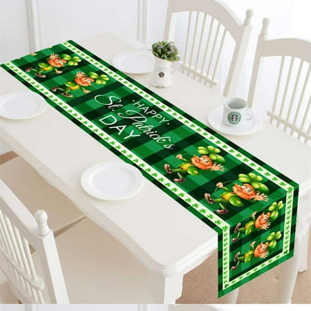 

St. Patrick s Day Table Flag Restaurant Table Tablecloth Decorated For Holidays
