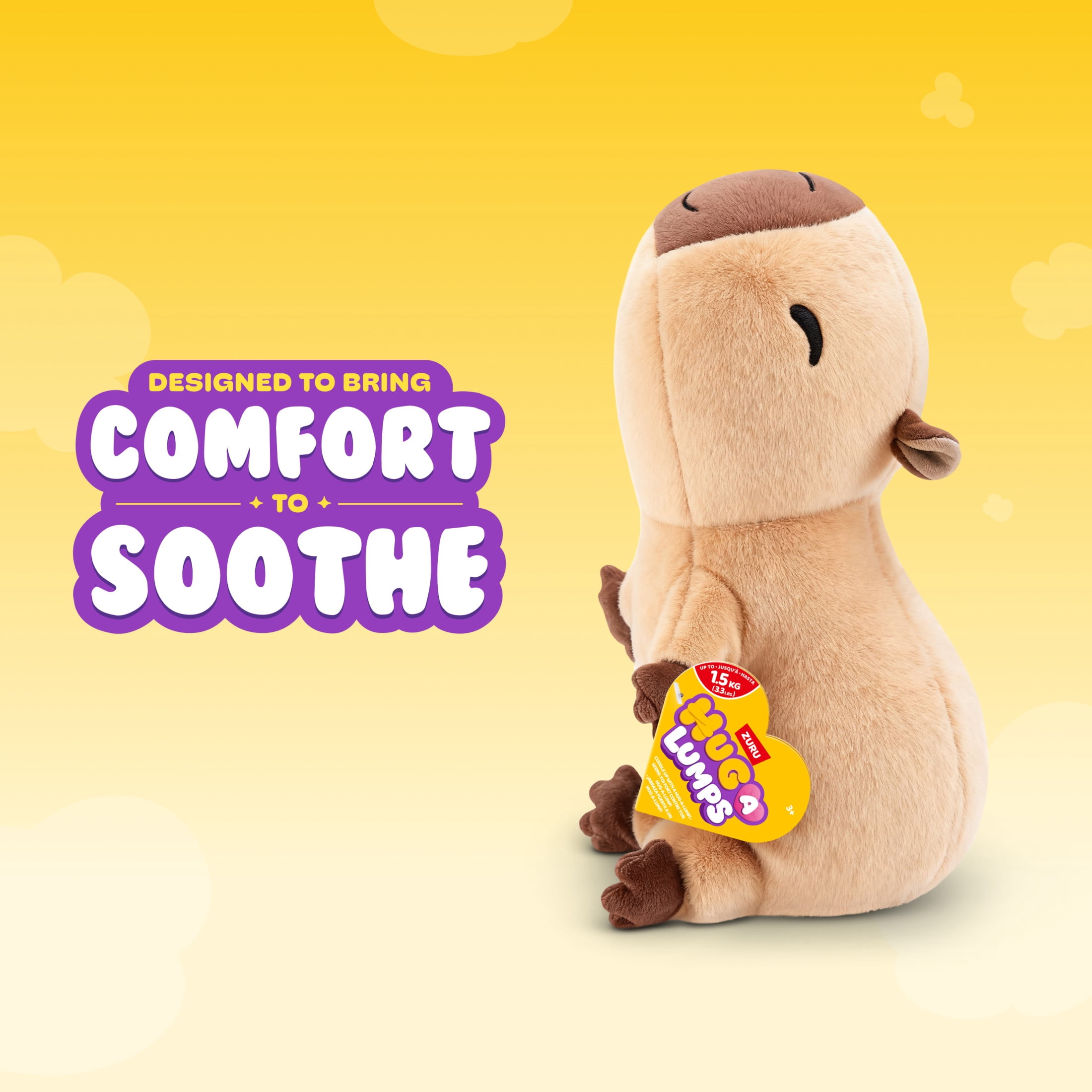 Hug a Lumps Connie the Capybara by ZURU - Medium 3.3lbs Cuddly Weighted Plush Toy for All Ages
