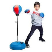 Tech Tools Punching Bag for Kids Boxing Set Includes Kids Boxing Gloves and punching bag, Standing Base with Adjustable Stand   Hand Pump, Ages 3 - 10 Years Old