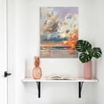 thumbnail image 4 of Canvas Wall Art Summer Ocean Canvas Art Print Sunset Oil Painting Blue Red and Orange Pictures Wall Decor for Living Room Bedroom Artwork Decorations Stretched Framed Ready to Hang 8"x12", 4 of 9